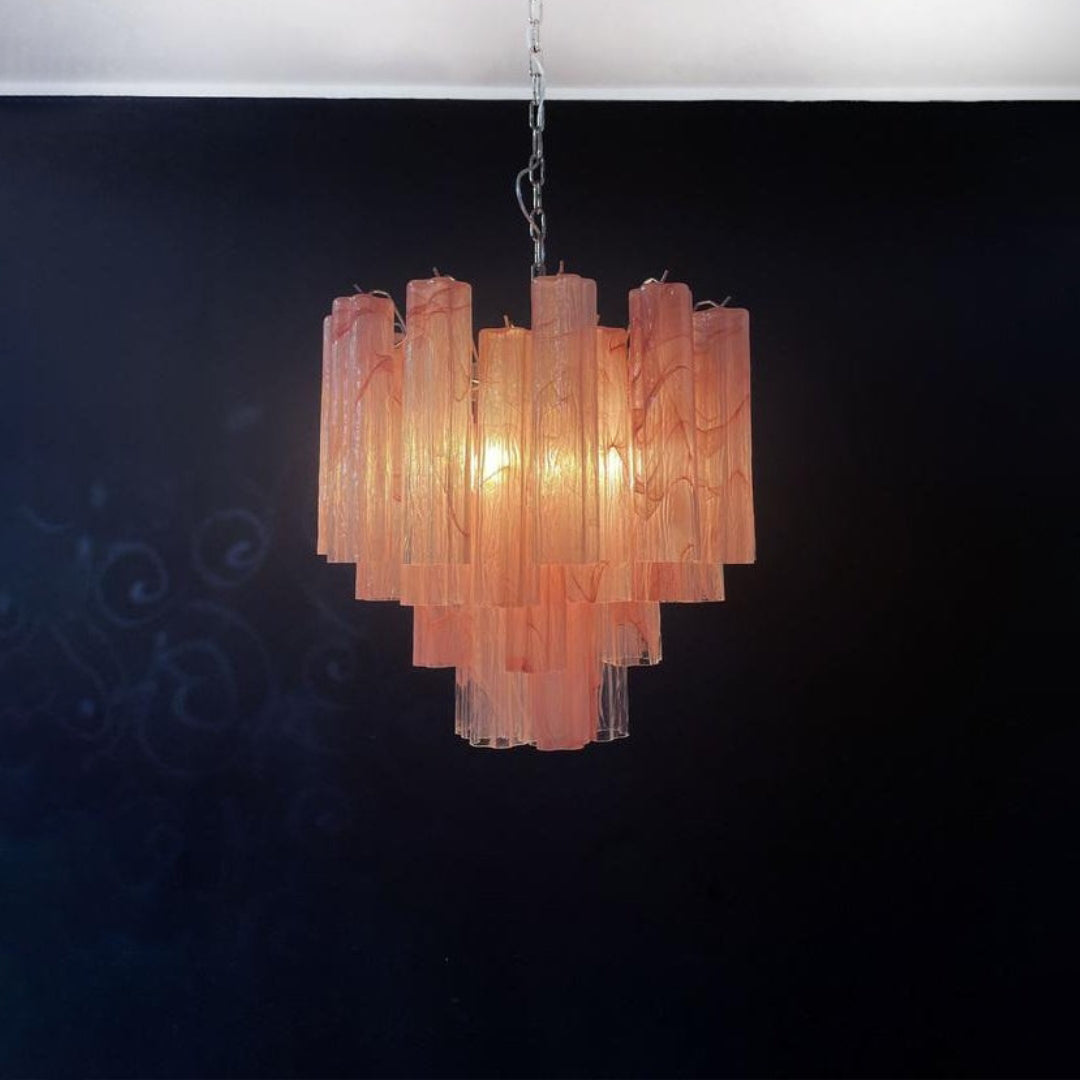 Pink Murano Glass Tronchi Chandelier - Zonesus