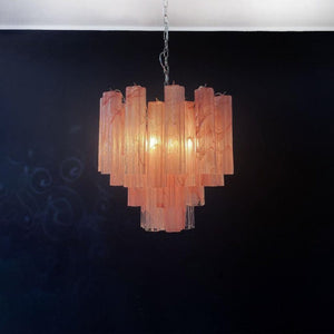Pink Murano Glass Tronchi Chandelier - Zonesus