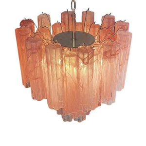 Pink Murano Glass Tronchi Chandelier - Zonesus