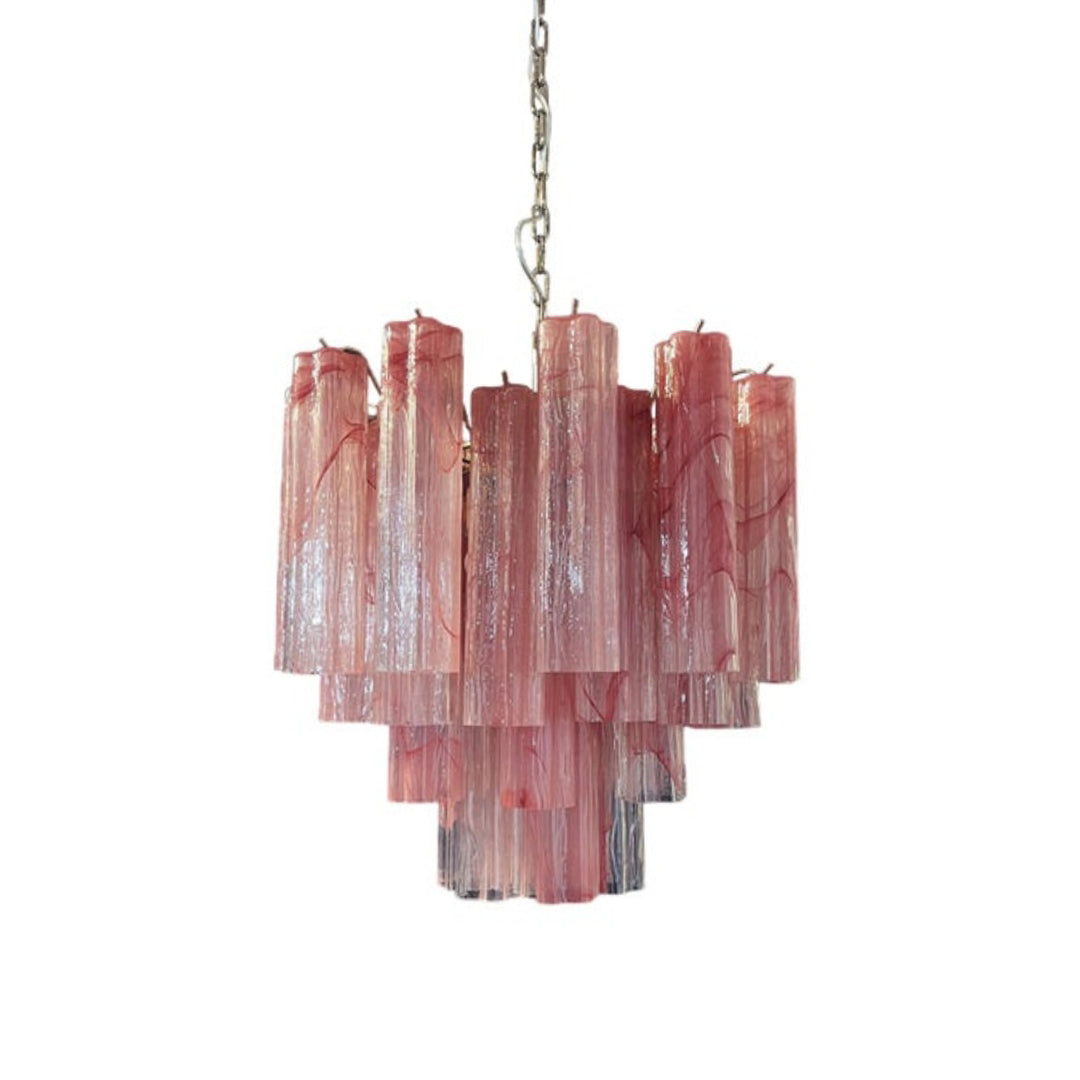 Pink Murano Glass Tronchi Chandelier - Zonesus