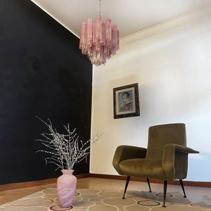 Pink Murano Glass Tronchi Chandelier - Zonesus