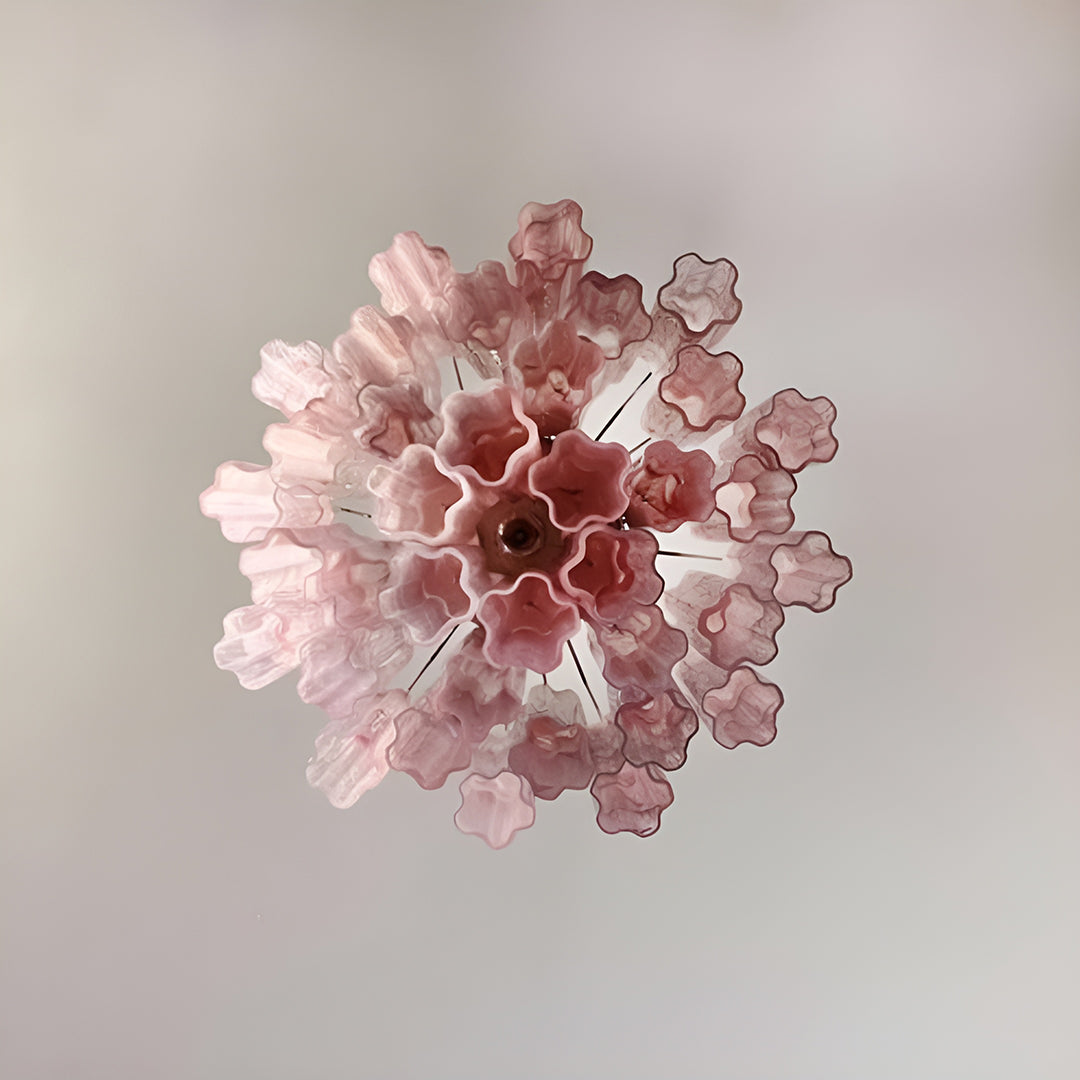 Pink Murano Glass Tronchi Chandelier - Zonesus