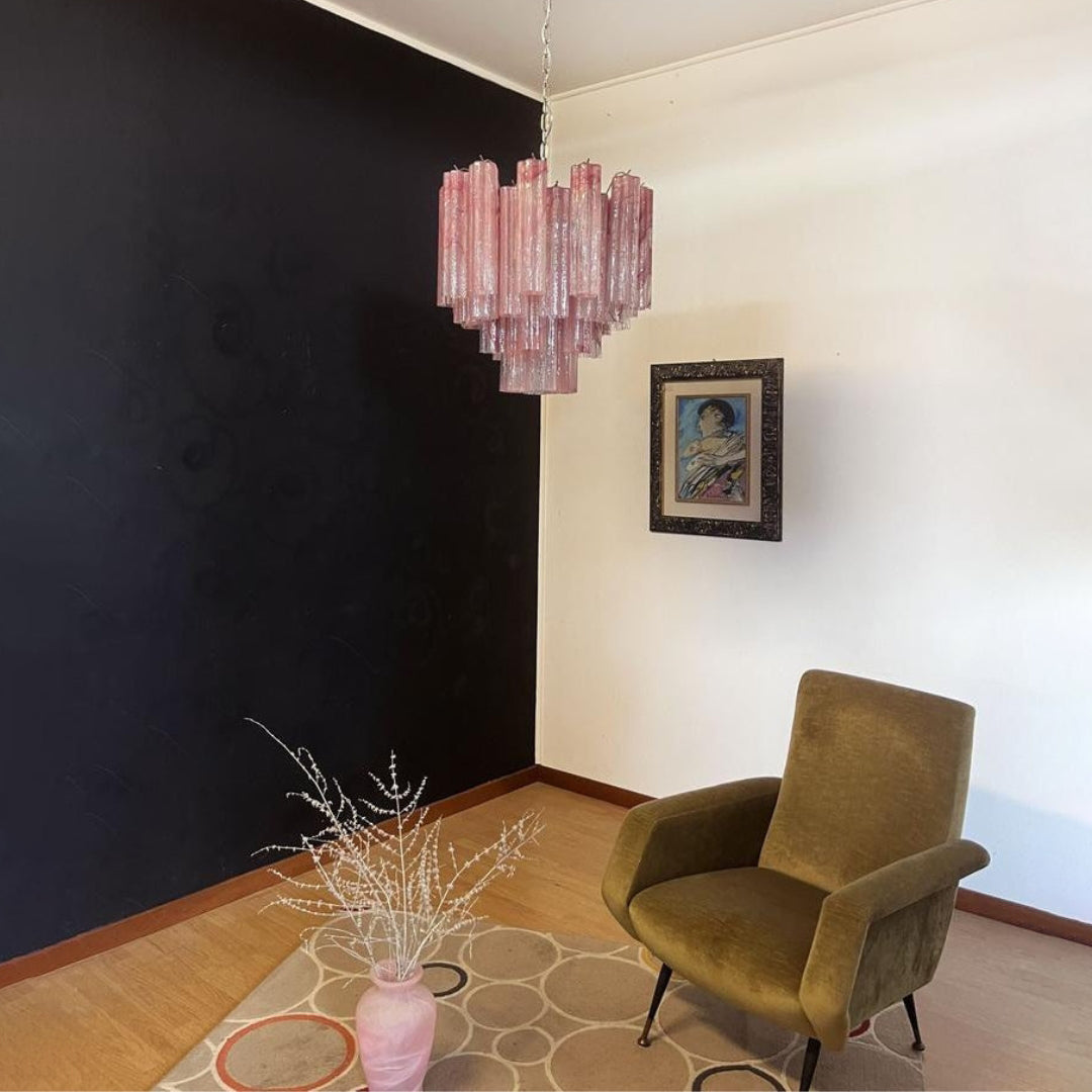 Pink Murano Glass Tronchi Chandelier - Zonesus