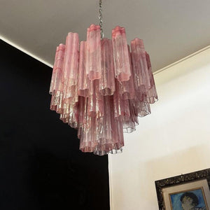 Pink Murano Glass Tronchi Chandelier - Zonesus