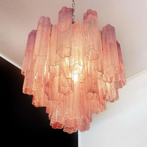 Pink Murano Glass Tronchi Chandelier - Zonesus