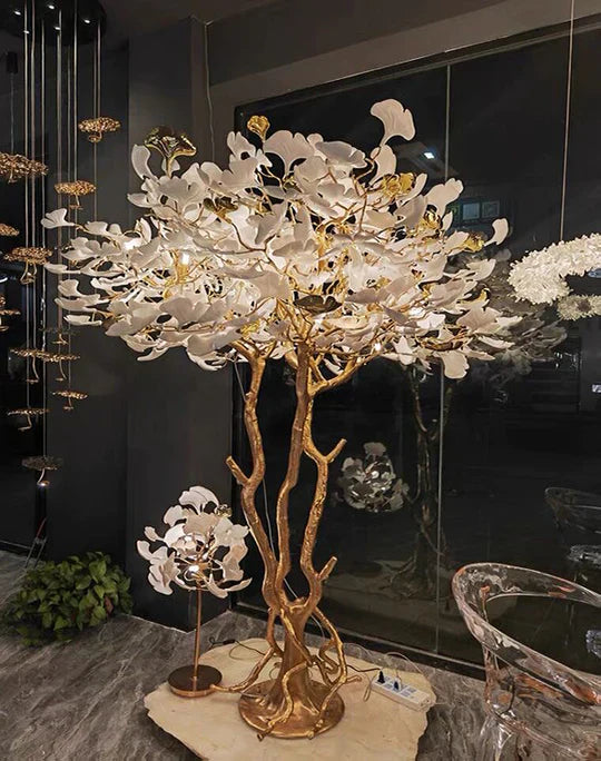 Luxury Creative Ceramic Ginkgo Floor Lamp - Zonesus