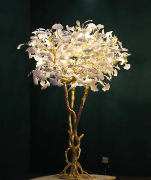 Luxury Creative Ceramic Ginkgo Floor Lamp - Zonesus