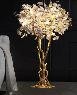 Luxury Creative Ceramic Ginkgo Floor Lamp - Zonesus