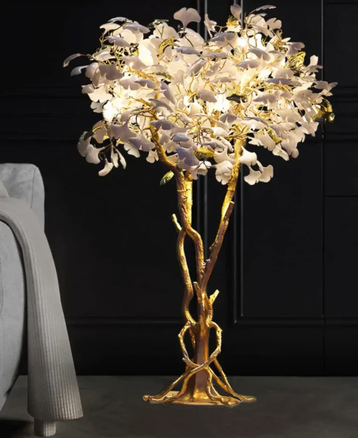 Luxury Creative Ceramic Ginkgo Floor Lamp - Zonesus