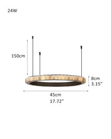 Bronze & Gold Metal Ring Alabaster Ceiling Pendant Lighting for hotel lobby