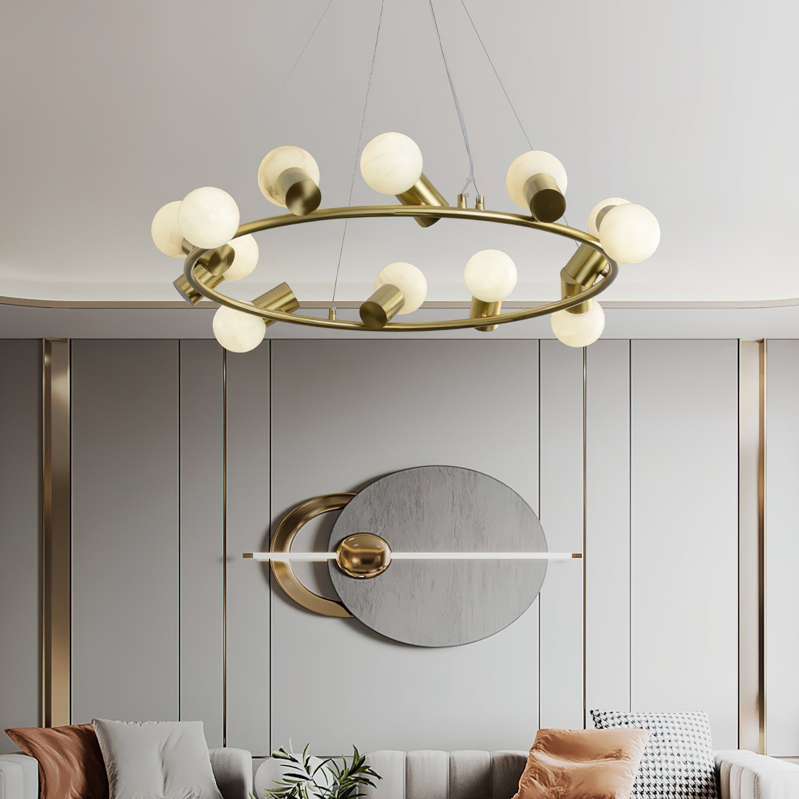 Raechelle Alabaster Chandelier - Zonesus