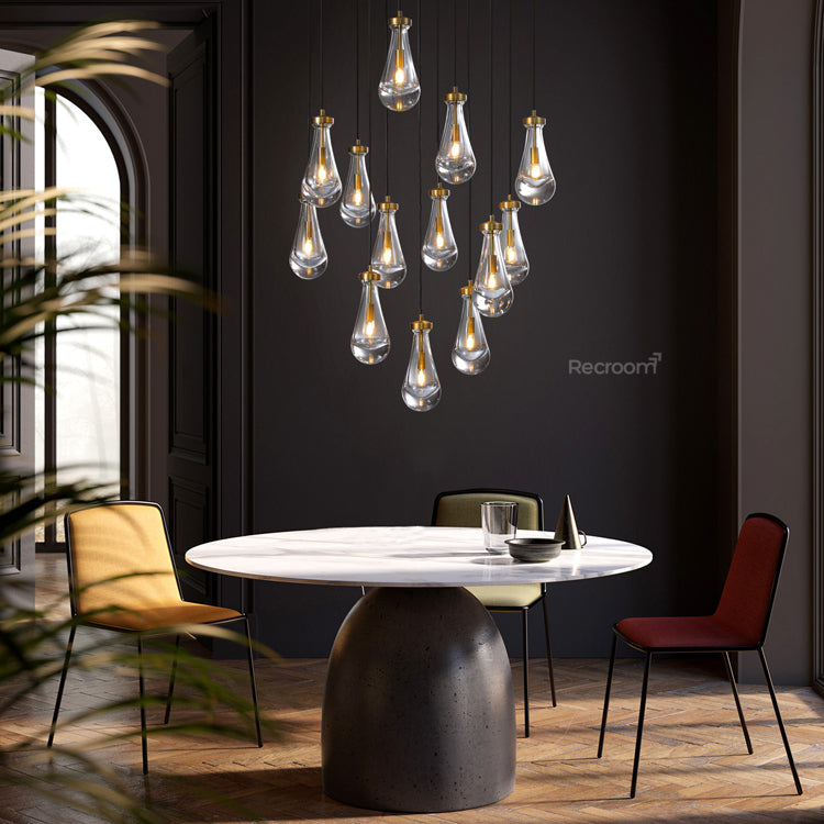 Raindrop Round Chandelier 36" - Zonesus