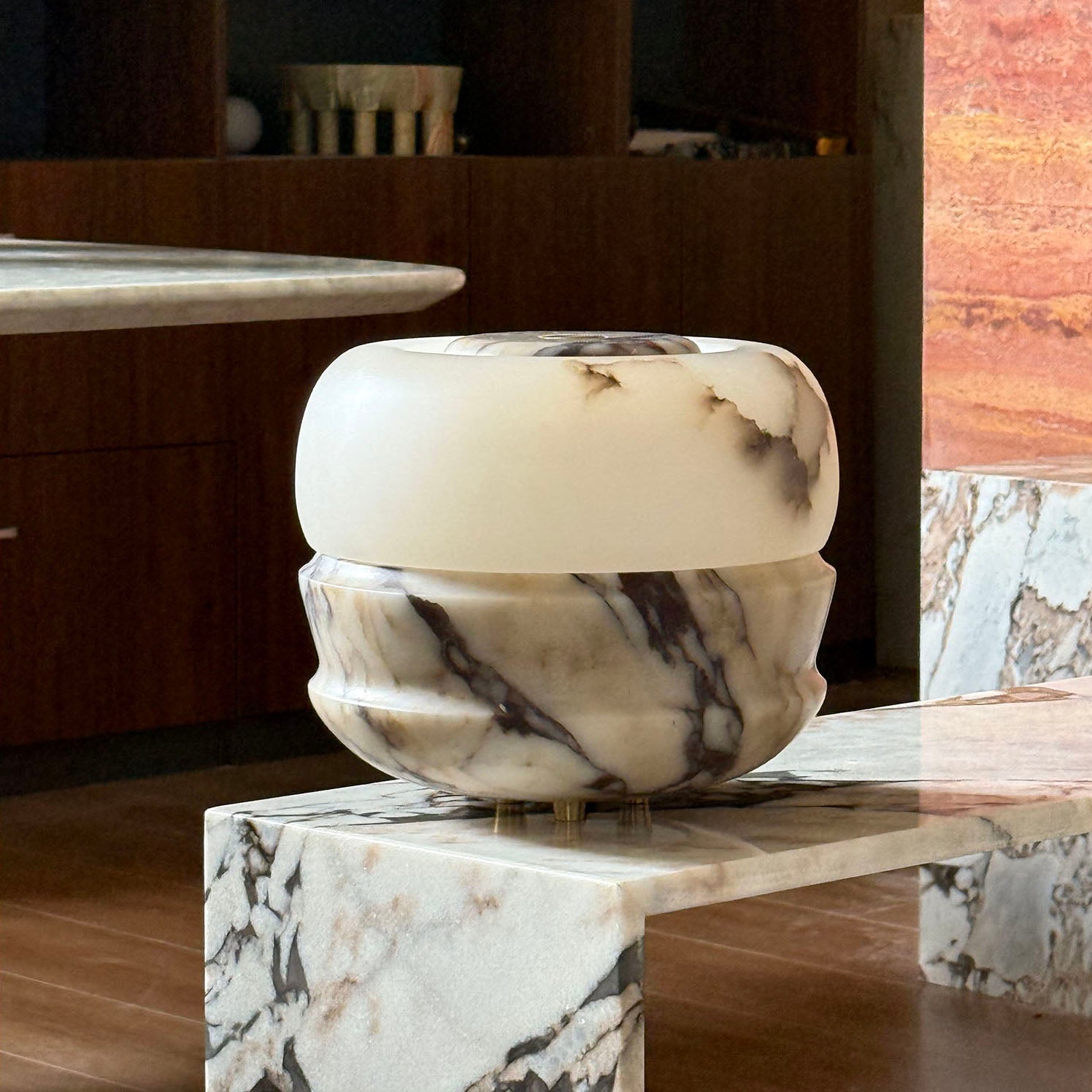 Ramson Alabaster Stone Table Lamp - Zonesus