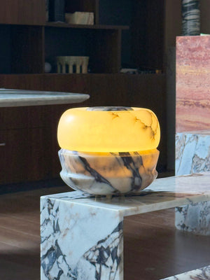 Ramson Alabaster Stone Table Lamp - Zonesus