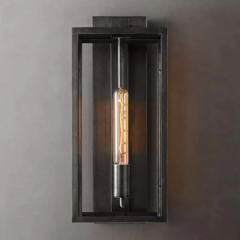 Backman Outdoor Square Lantern Bedroom Wall Sconce 18" - Zonesus