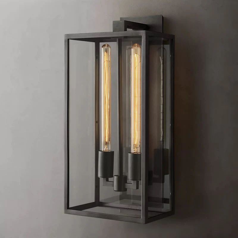 Backman Outdoor Square Lantern Bedroom Wall Sconce 28" - Zonesus