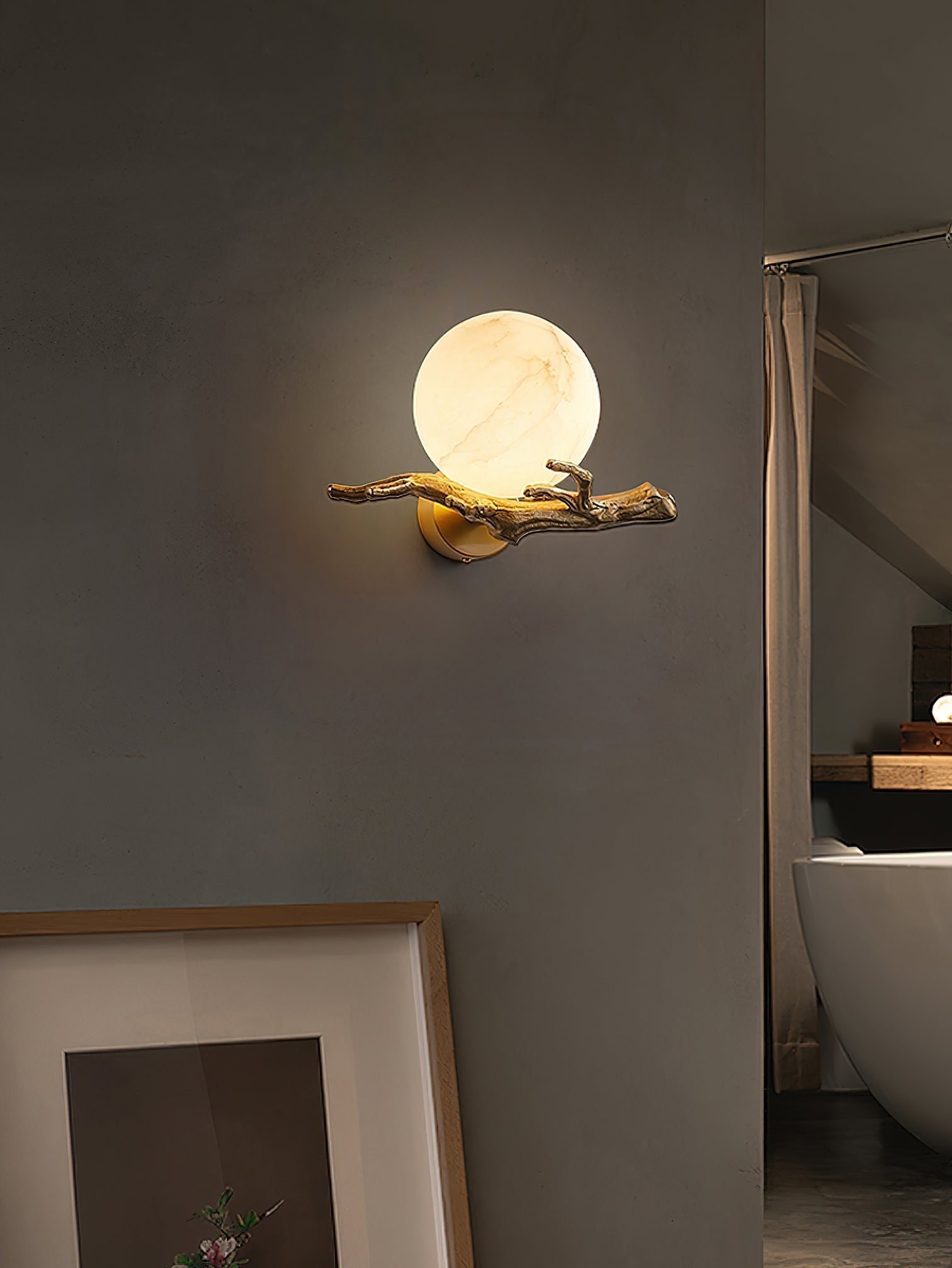 Retro Twigs Alabaster Wall Lamp - Zonesus