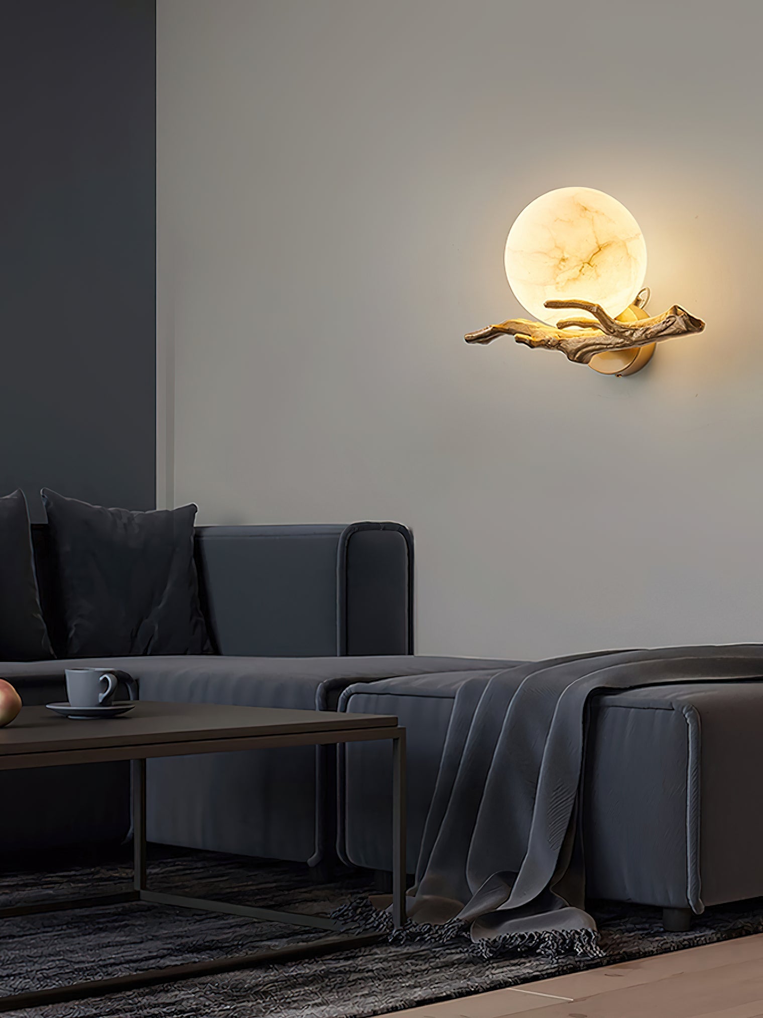 Retro Twigs Alabaster Wall Lamp - Zonesus