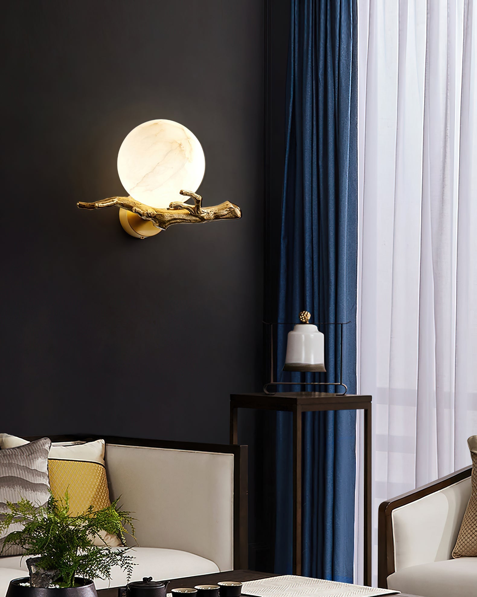 Retro Twigs Alabaster Wall Lamp - Zonesus