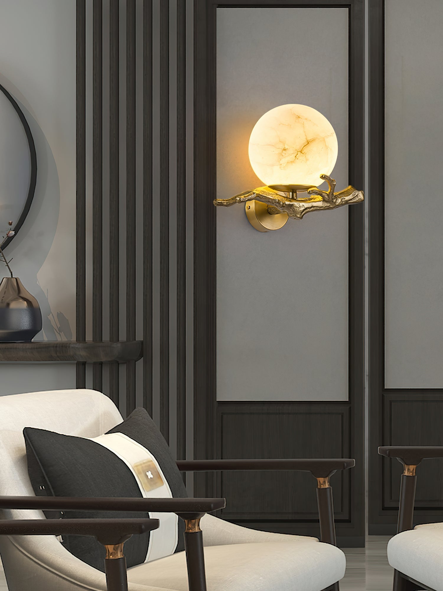 Retro Twigs Alabaster Wall Lamp - Zonesus