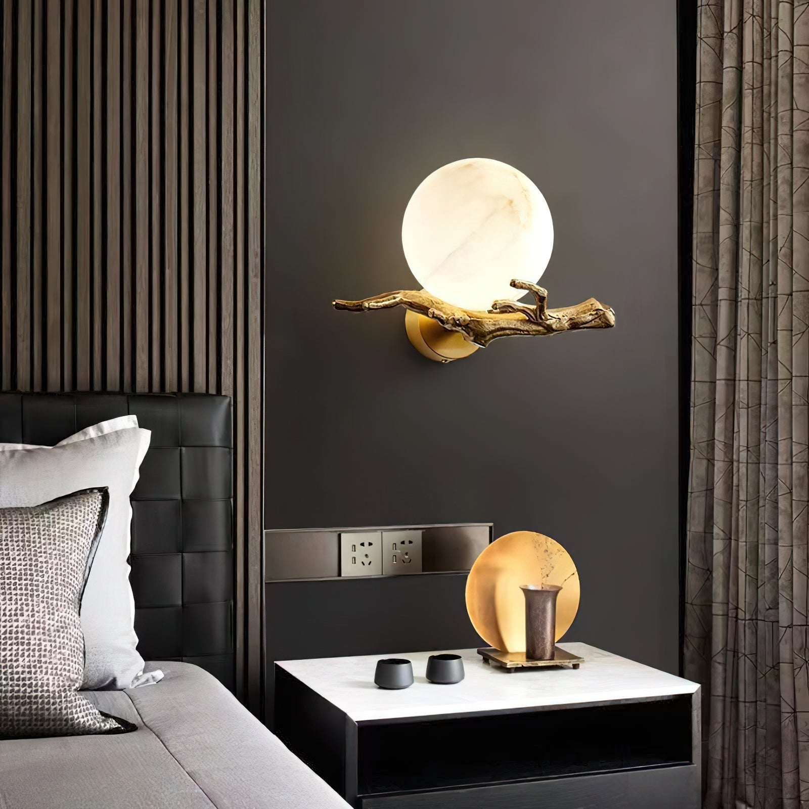 Retro Twigs Alabaster Wall Lamp - Zonesus