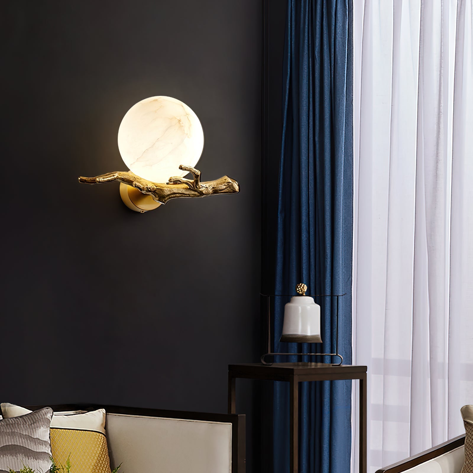 Retro Twigs Alabaster Wall Lamp - Zonesus