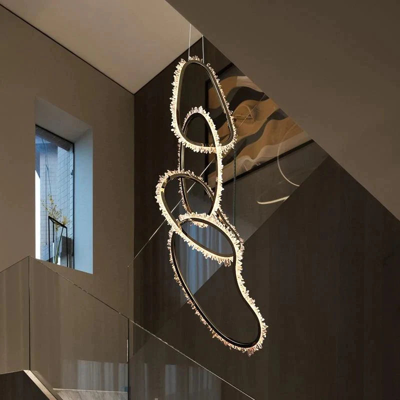 Cervine Modern Rock Crystal Irregular Chandelier - Zonesus