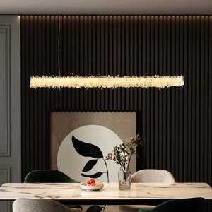 Cervine Rock Crystal Linear Chandelier - Zonesus
