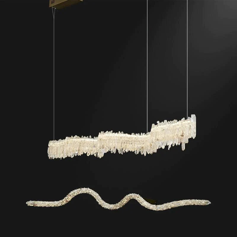 Cervine Rock Crystal Linear Chandelier - Zonesus