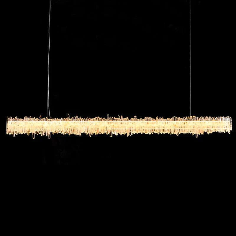 Cervine Rock Crystal Linear Chandelier - Zonesus