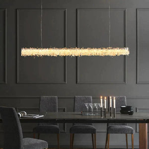 Cervine Rock Crystal Linear Chandelier - Zonesus