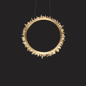 Cervine Modern Rock Crystal Ring Round Chandelier Cluster - Zonesus