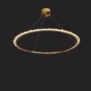 Cervine Modern Rock Crystal Ring Round Chandelier Cluster - Zonesus
