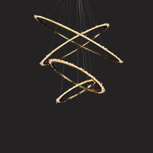 Cervine Modern Rock Crystal Ring Round Chandelier Cluster - Zonesus
