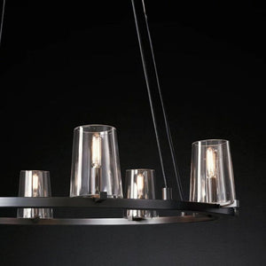 Pauillyc Clear Glass Round Chandelier 36" 48" 60" - Zonesus