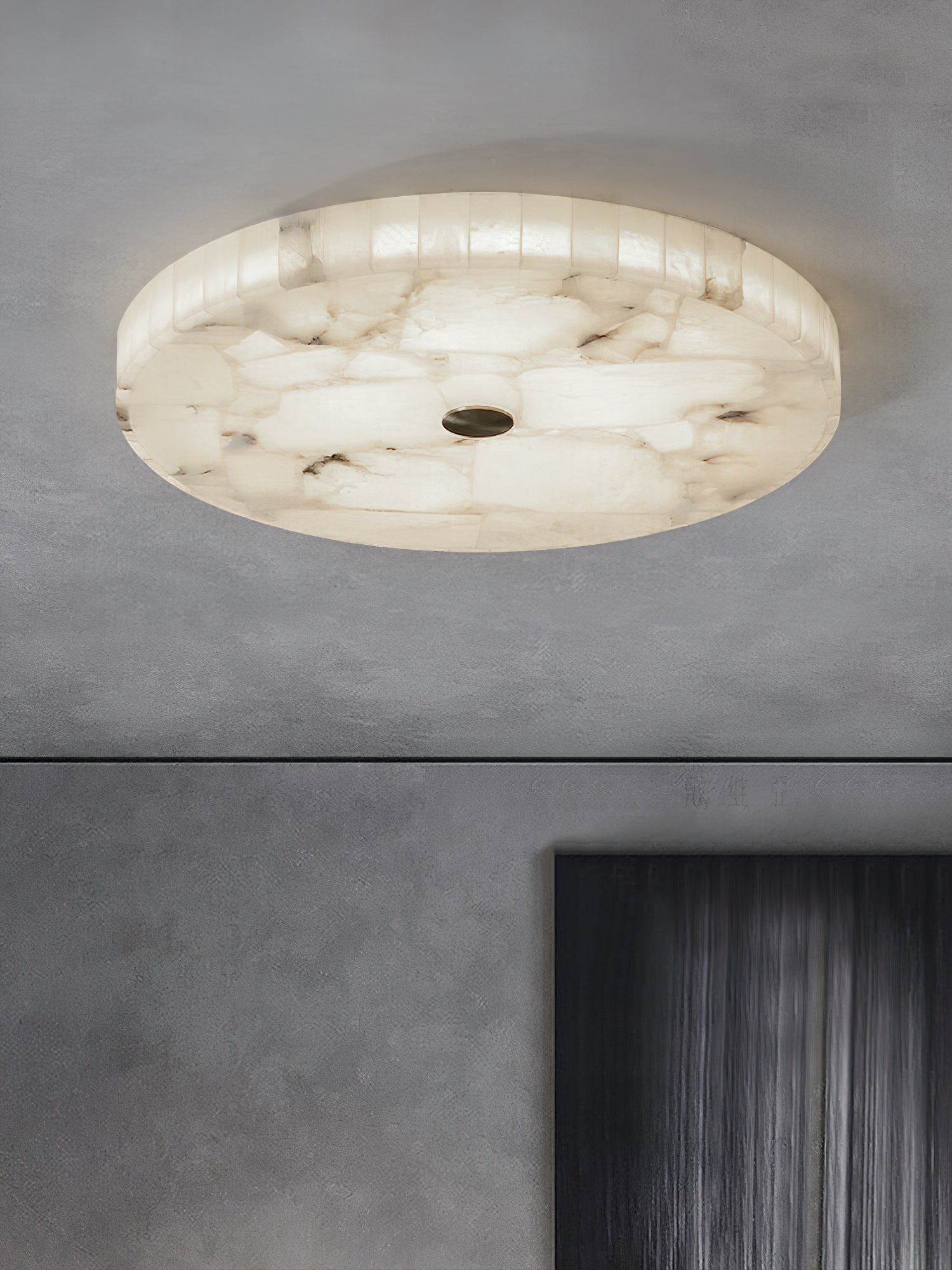 Round Mosaic Alabaster Ceiling Lamp - Zonesus