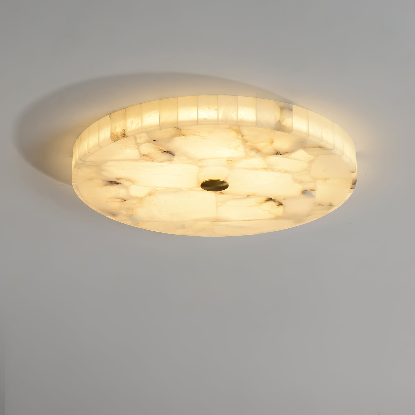 Round Mosaic Alabaster Ceiling Lamp - Zonesus