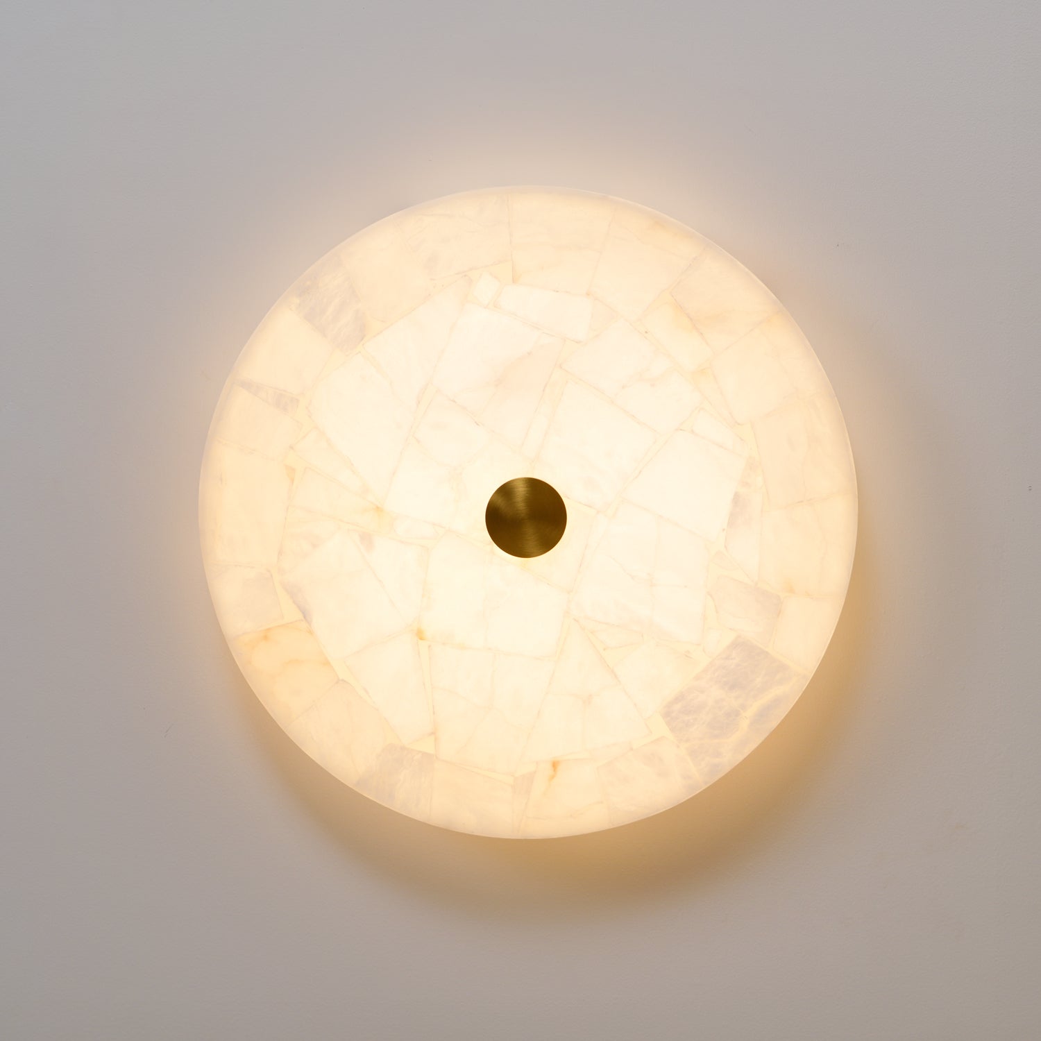 Round Mosaic Alabaster Ceiling Lamp - Zonesus