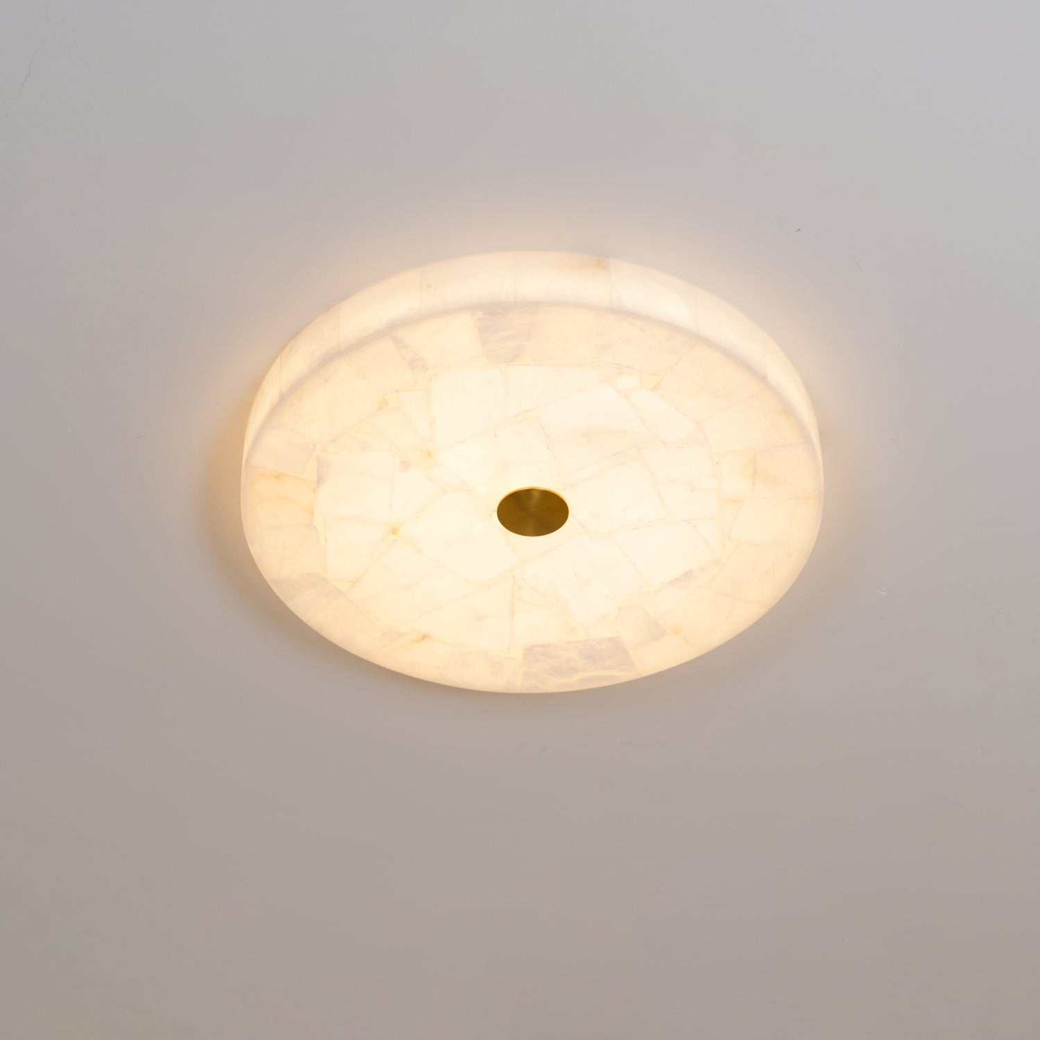 Round Mosaic Alabaster Ceiling Lamp - Zonesus
