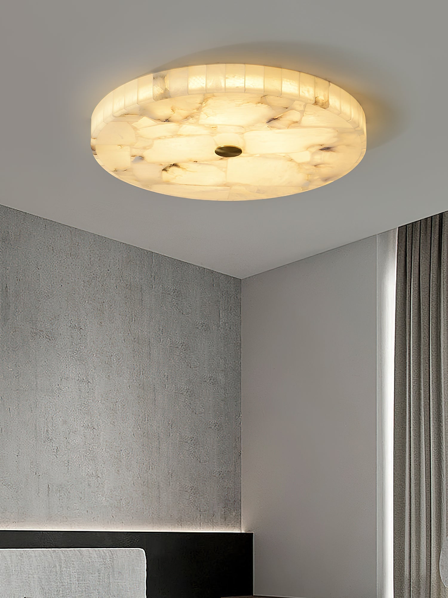 Round Mosaic Alabaster Ceiling Lamp - Zonesus