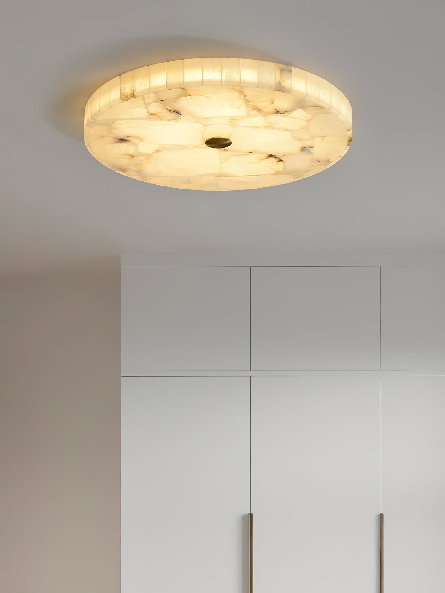 Round Mosaic Alabaster Ceiling Lamp - Zonesus