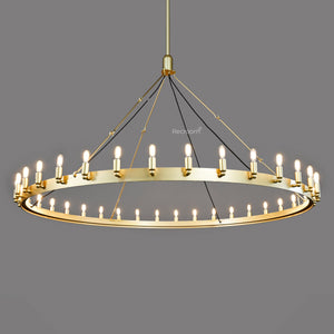Caminon Vintage Filament Round Chandelier 71" - Zonesus