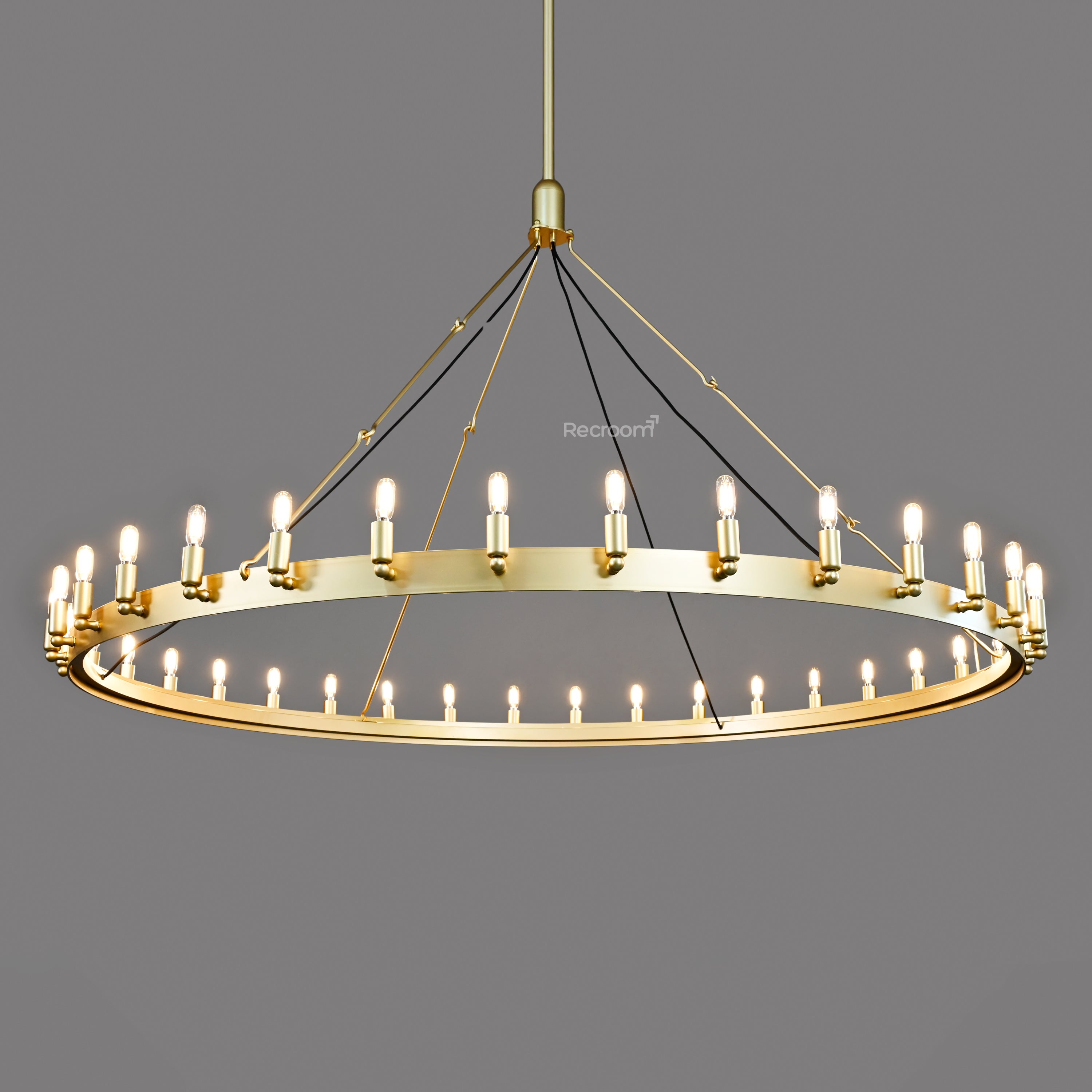 Caminon Vintage Filament Round Chandelier 71" - Zonesus
