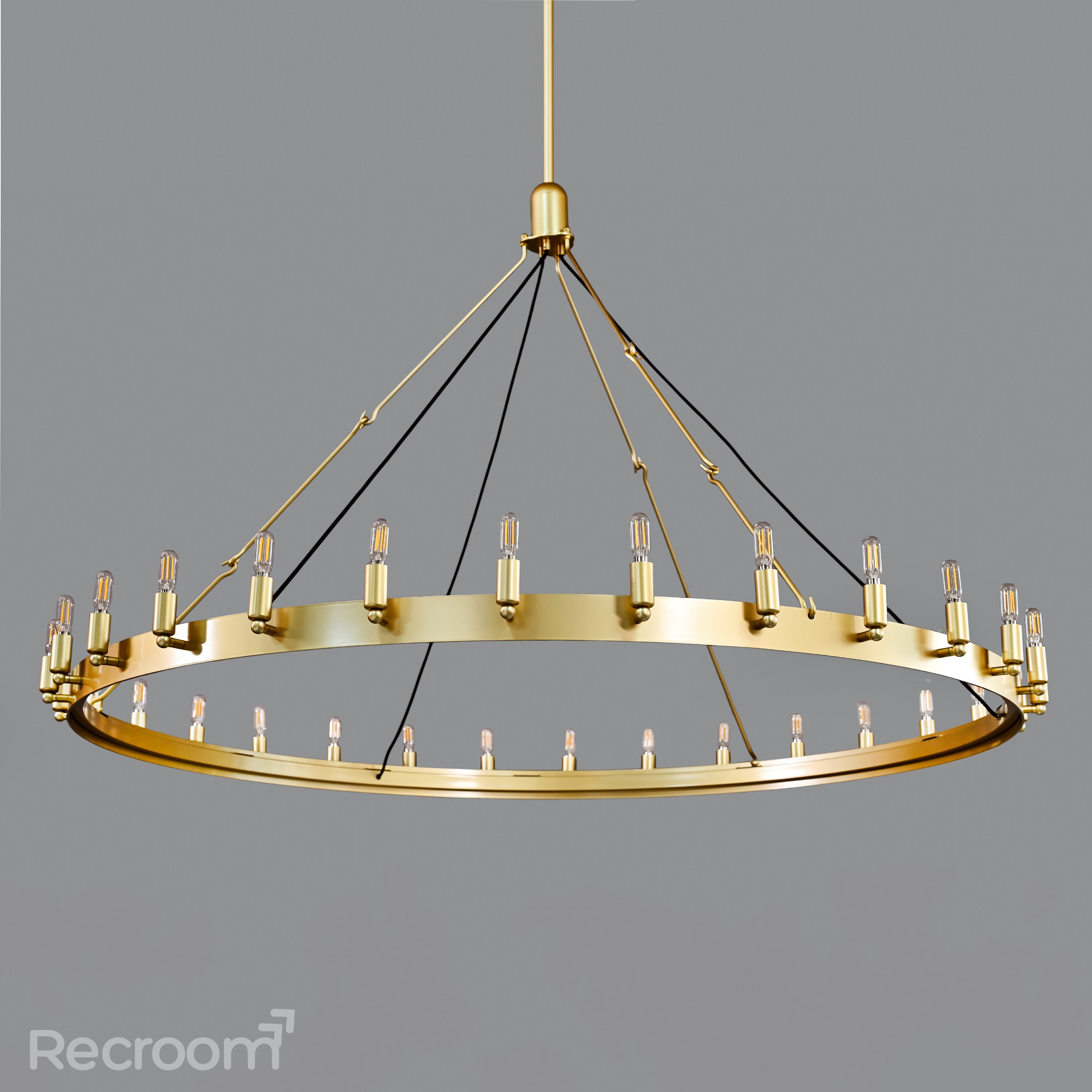 Caminon Vintage Filament Round Chandelier 63" - Zonesus