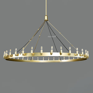 Caminon Vintage Filament Round Chandelier 71" - Zonesus