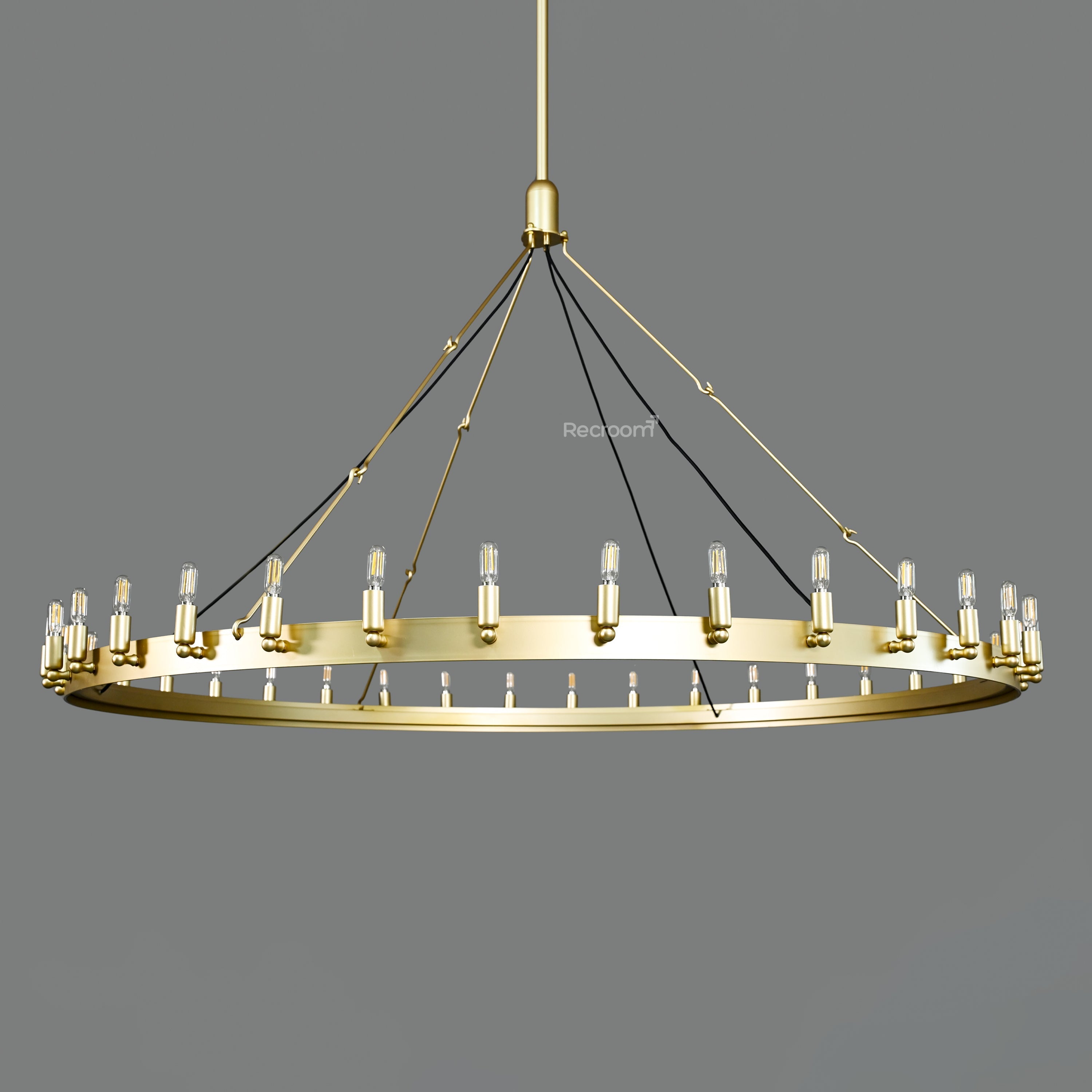 Caminon Vintage Filament Round Chandelier 71" - Zonesus