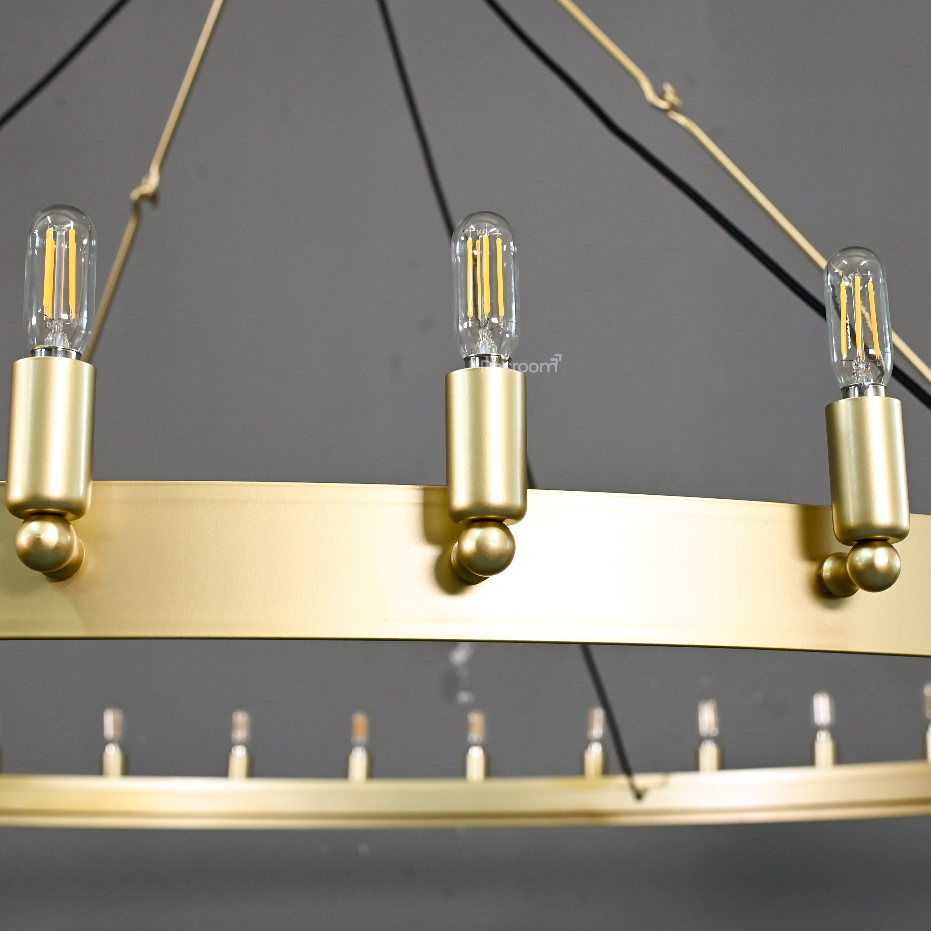 Caminon Vintage Filament Round Chandelier 71" - Zonesus