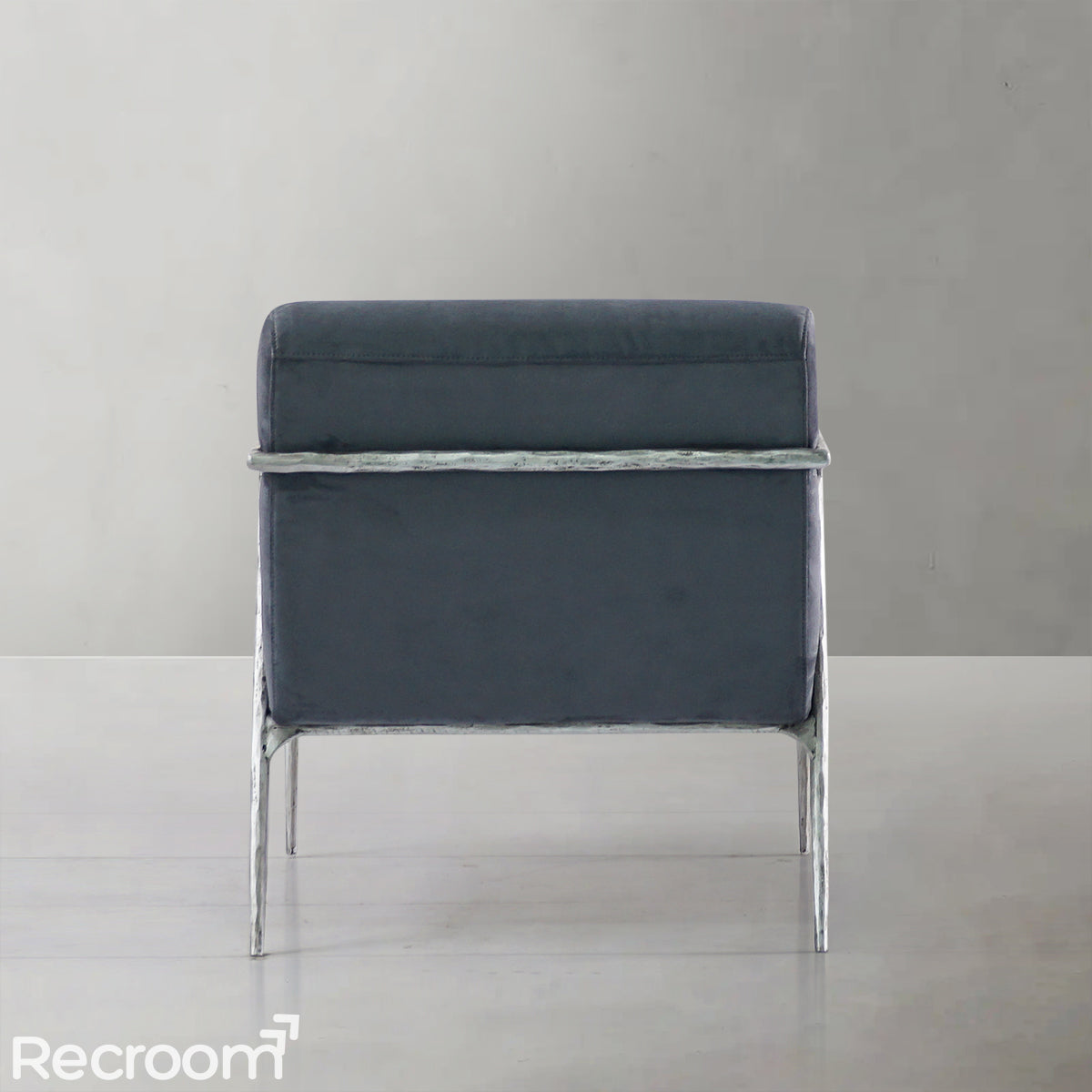 Thaddeo Retro Silver Iron Frame Track Armchair - Zonesus