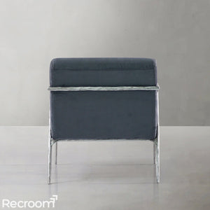Thaddeo Retro Silver Iron Frame Track Armchair - Zonesus
