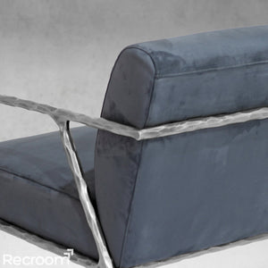Thaddeo Retro Silver Iron Frame Track Armchair - Zonesus